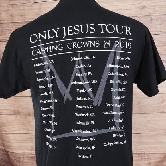 CASTING CROWNS ONLY JESUS TOUR 2019 CHRISTIAN ROCK T-SHIRT SIZE M - Picture 4 of 5